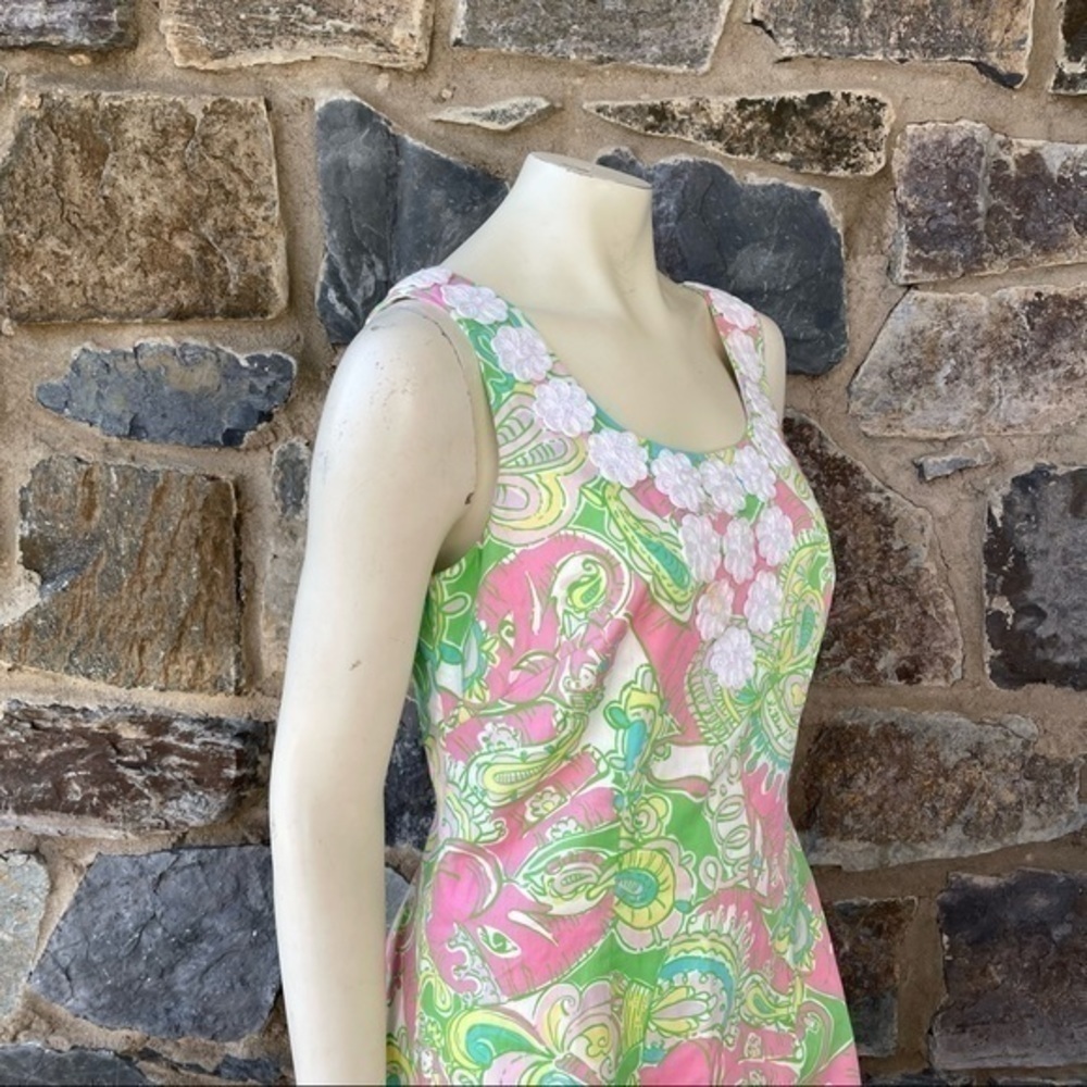 Lilly Pulitzer Nina Shift Dress Chin Chin Print Size 10 - Picture 4 of 7